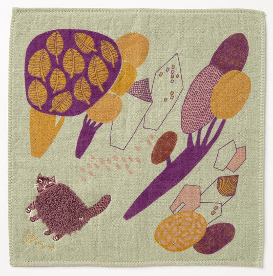 MoritaMiW Fluffy Towel Handkerchief - Cat
