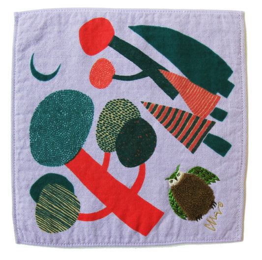 MoritaMiW Fluffy Towel Handkerchief - Long-eared Owl