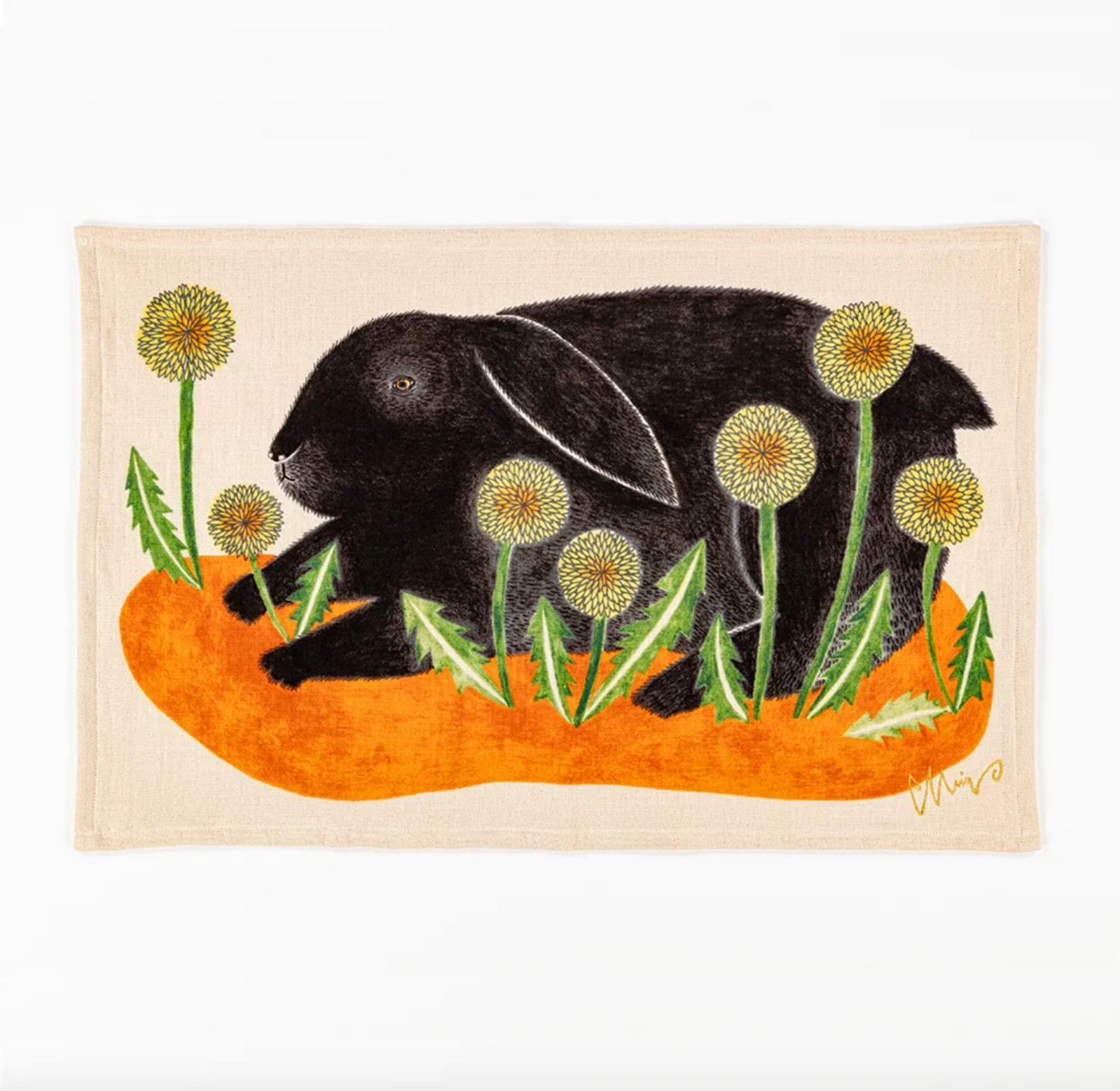 MoritaMiW Tea Towel - Rabbit/Orange