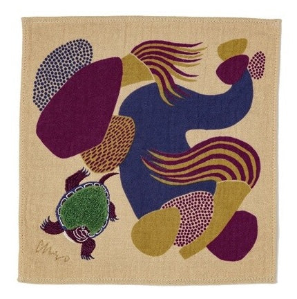 MoritaMiW Fluffy Towel Handkerchief - Minoan Turtle